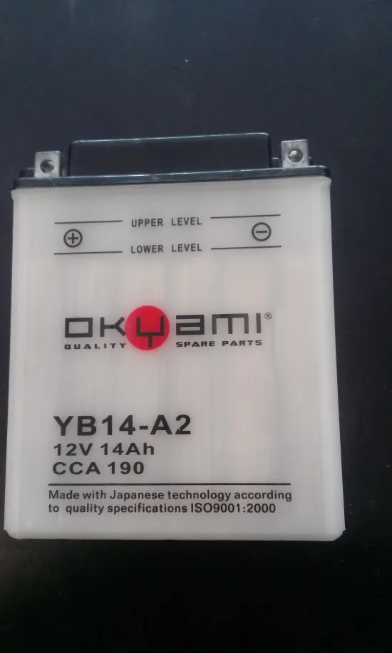 Batteria OKYAMI YB14-A2 12V 14Ah- Ricambi e Accessori Moto