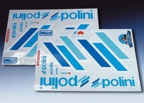 225.031 Adesivi kit TEAM POLINI SCOOTER DX-SX Contorno Bianco- Ricambi e Accessori Moto
