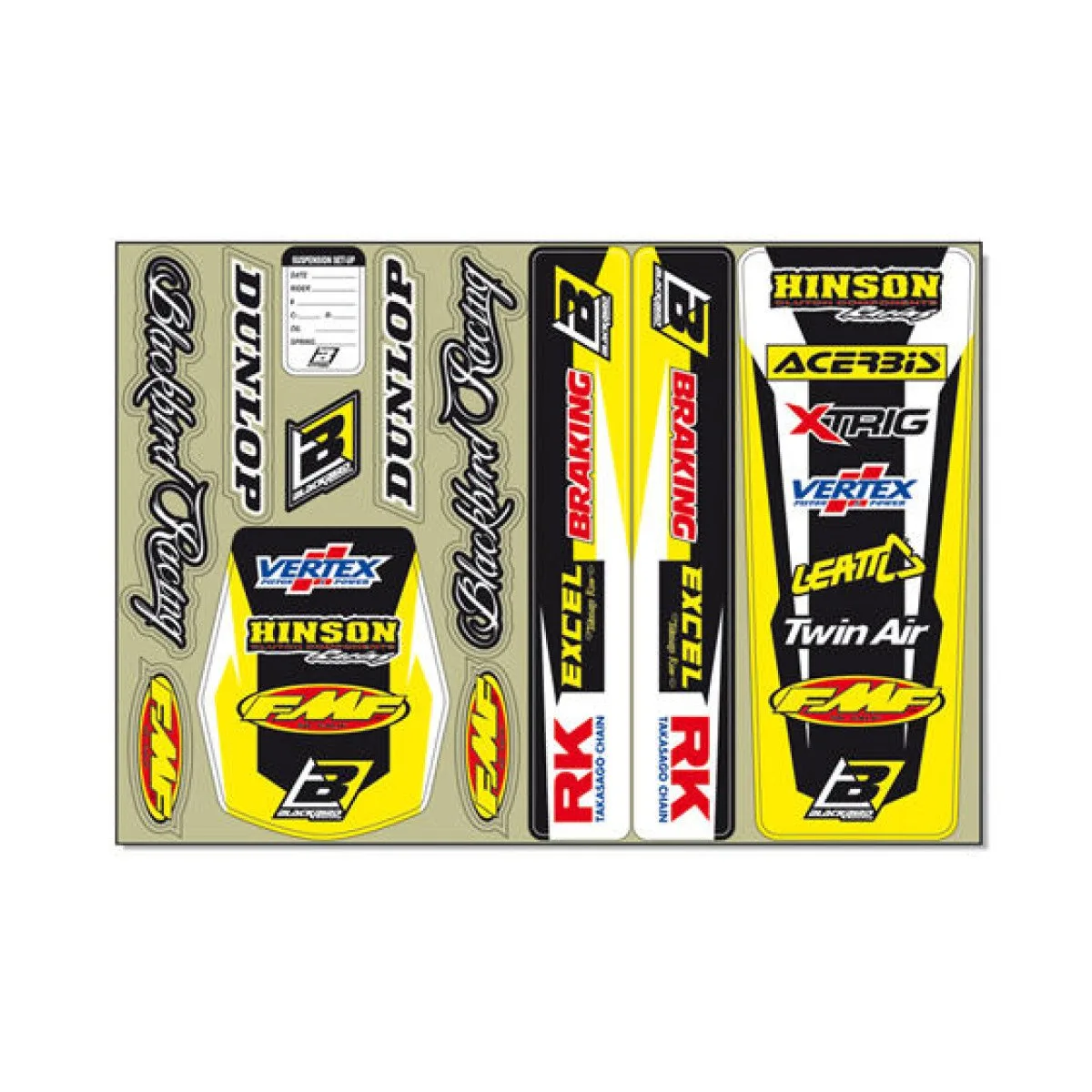 Serie Decal PVC Logo Yellow tipo Susuki- Ricambi e Accessori Moto