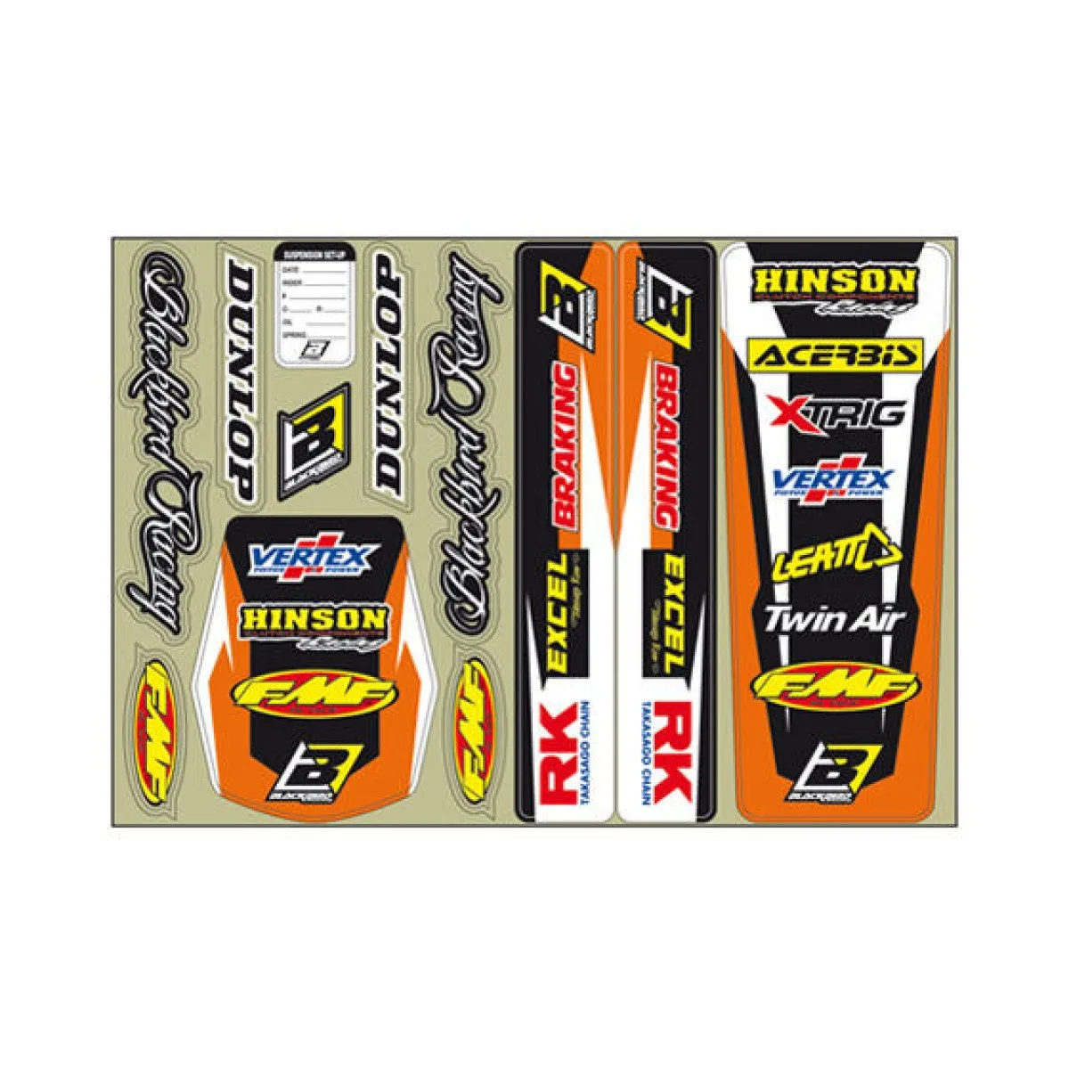 Serie Decal PVC Logo Orange tipo KTM- Ricambi e Accessori Moto