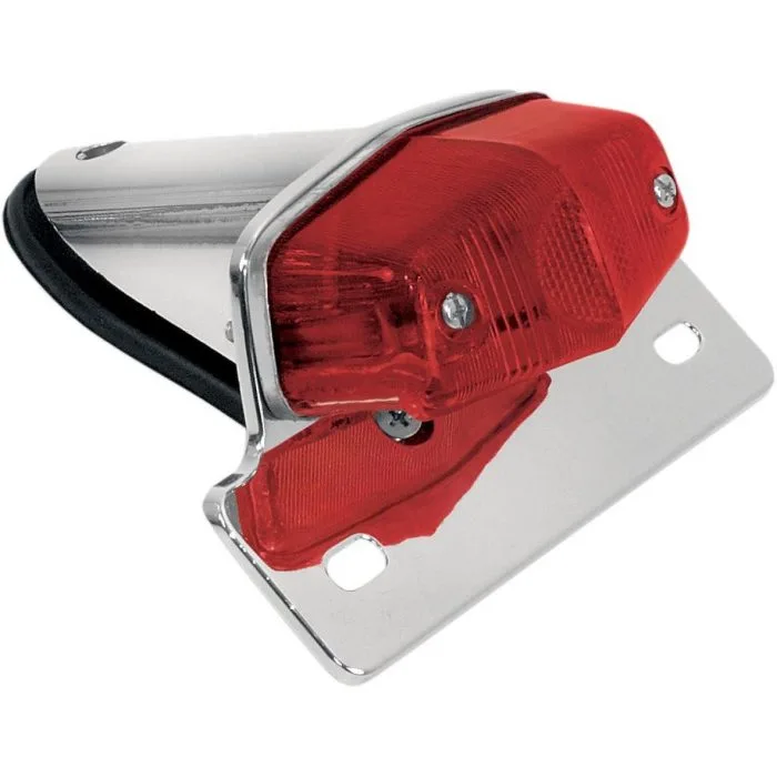 Fanale Posteriore Cromato Custom con attacco targa EMGO- Ricambi e Accessori Moto