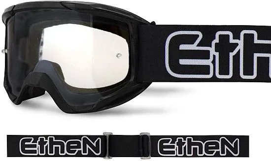 Maschera Cross ETHEN OTG06 Basic colore Nero lente trasparente- Abbigliamento e Accessori Moto Motocross 