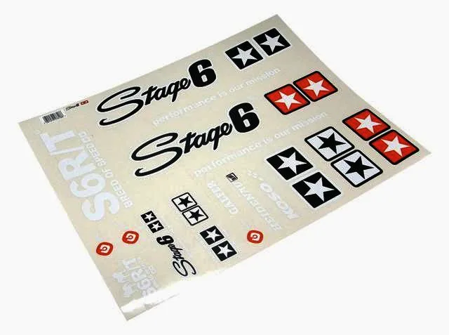 S6-0502/W Adesivi Stage6 Foglio Grande Contorno Bianco- Ricambi e Accessori Moto