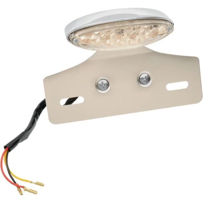 Fanale Posteriore Led Vetro Bianco +sup. targa Drag Speciallties- Ricambi e Accessori Moto