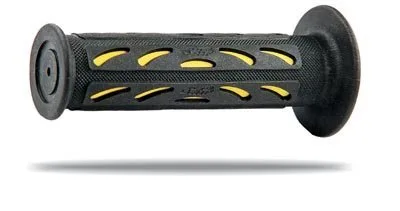Manopole Progrip Strada Dual Density Gel Nero Giallo lati chiusi- Ricambi e Accessori Moto