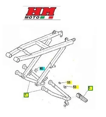 Coppia Pedane Passeggero HM CRE dal 2010------>Telaio in Ferro- Ricambi e Accessori Motocross Motard